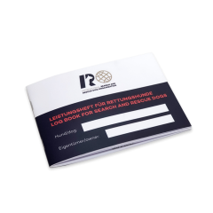 Titelseite Leistungsheft für Rettungshunde mit Namensfeld für Eigentümer und Hund